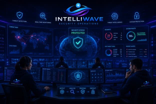 Cybersecurity team monitoring threat detection systems